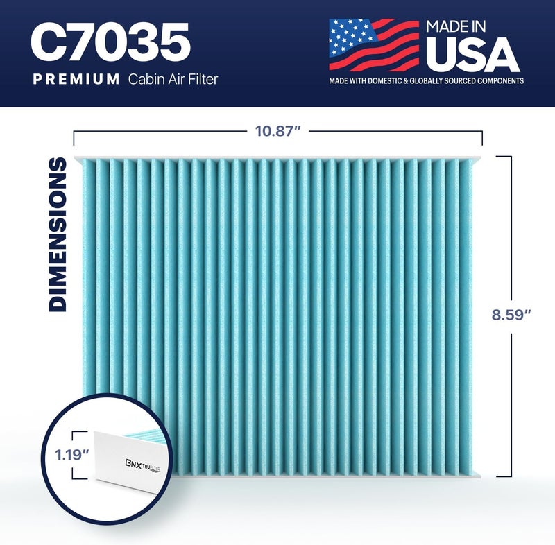 BNX TruFilter C7035 Cabin Air Filter, HEPA 99.97%, MADE IN USA, Compatible With Audi Q7, Porsche Cayenne, Volkswagen Touareg - Image 3